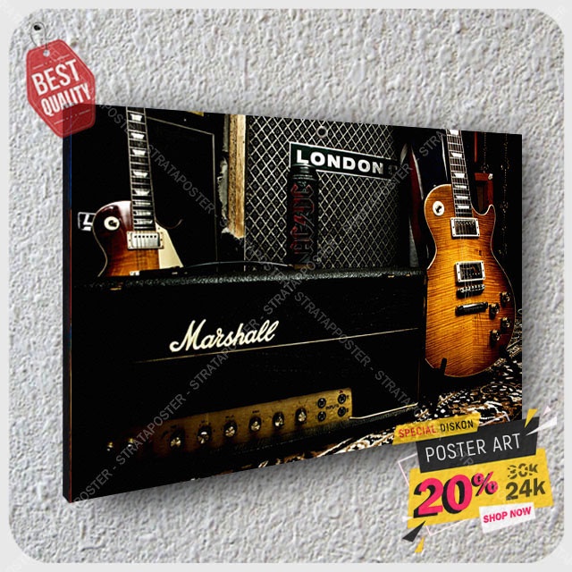 Hiasan dinding Musik - Poster dinding -  Poster vintage - Poster - Pajangan dinding - Poster Gitar - Dekorasi rumah - 203078STA