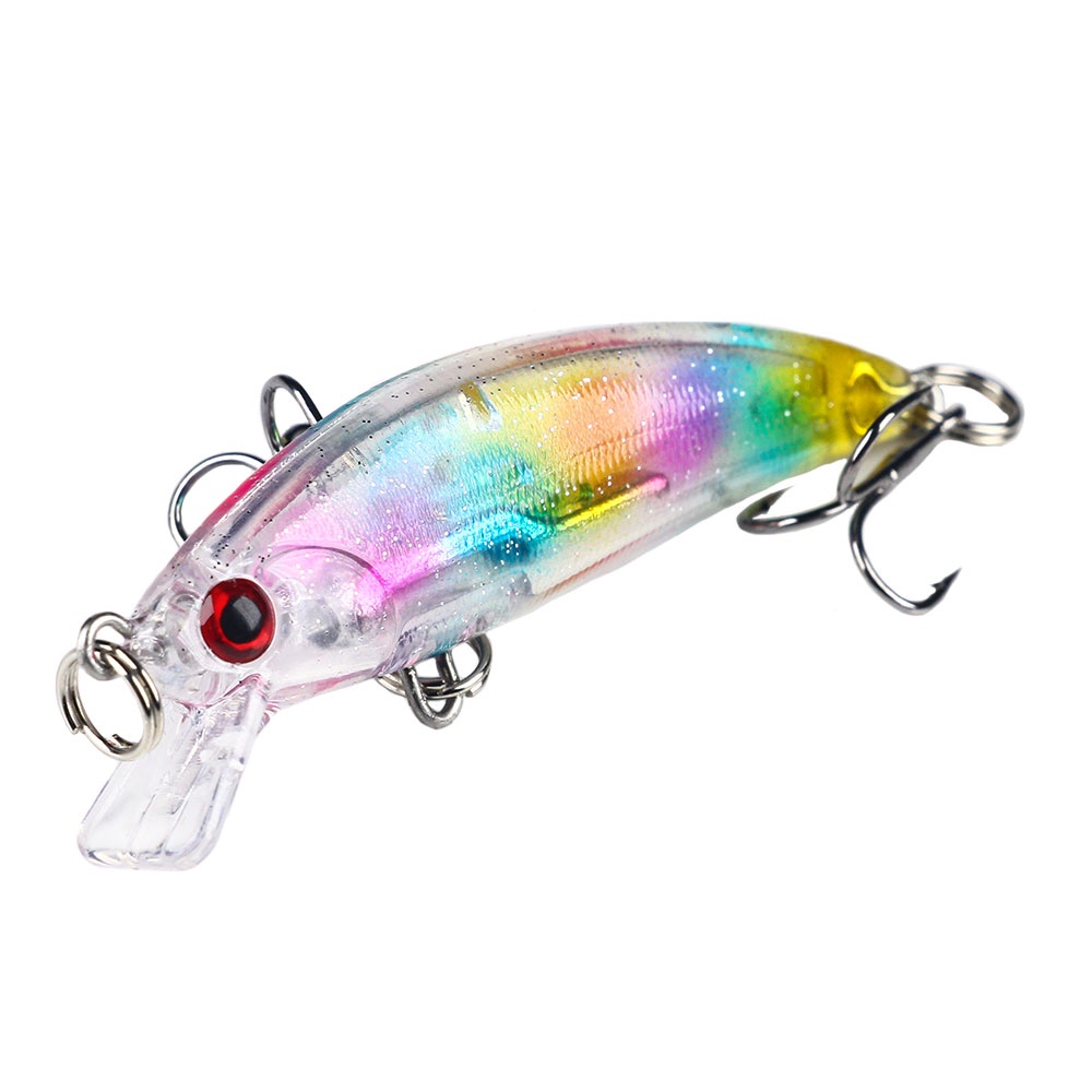 Hengjia 1pc Umpan Pancing Tiruan Bentuk Ikan Kecil Mata 3d 5.5cm 4.8g Sinking Fishing Lure Hard Plastic Bait