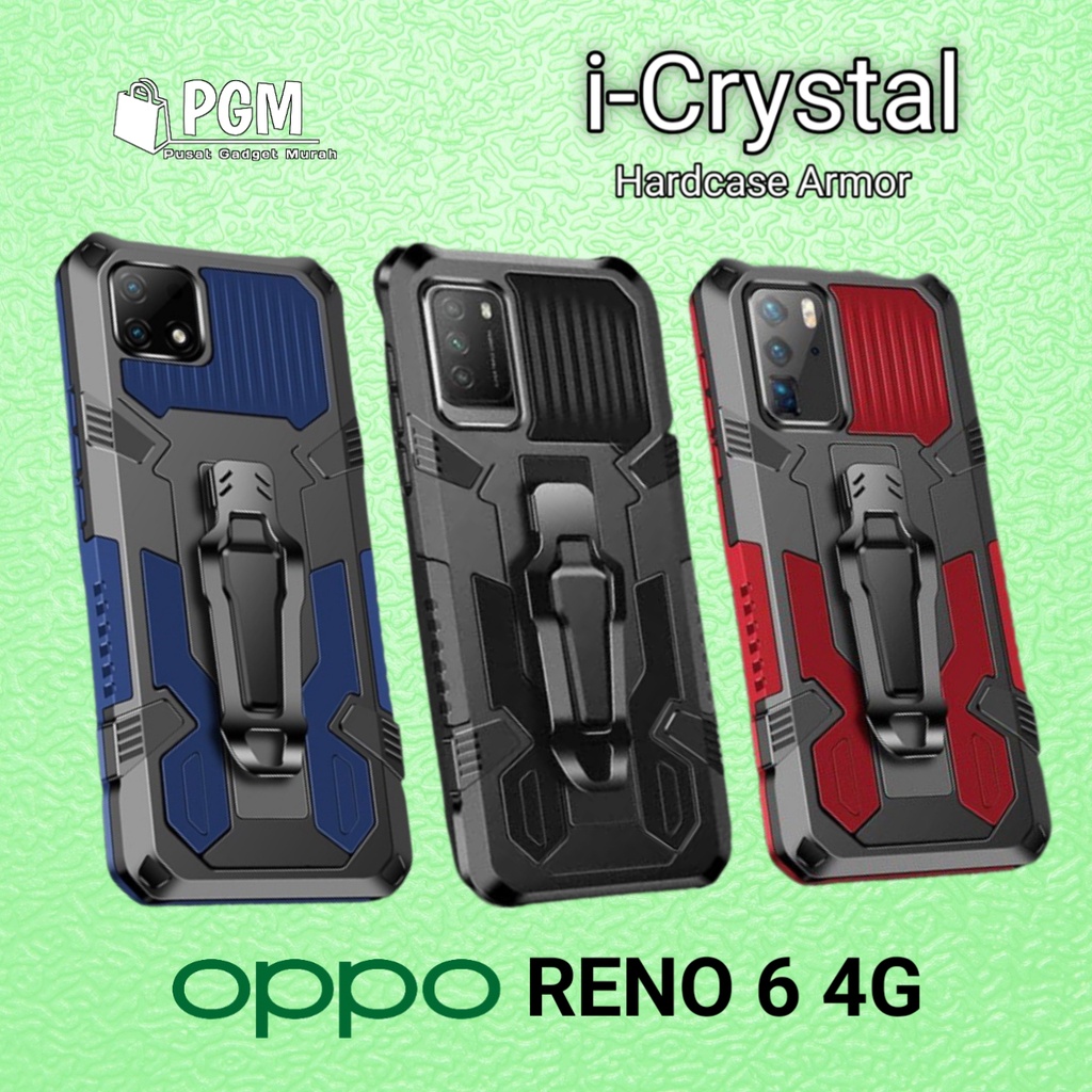 casing hp oppo reno 6 4g hardcase armor icrystal