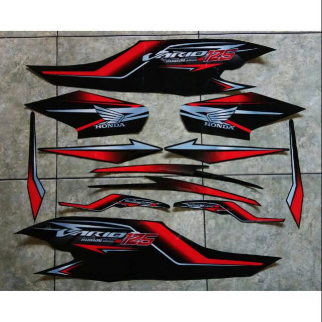 Striping vario 125/150 new 2019 hitam merah