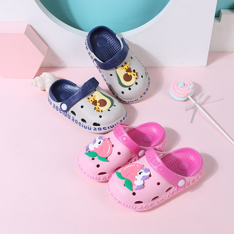 HappyOliver ZOO&amp;FRUIT PAO2 anak Sandal slop anak laki perempuan cewek import