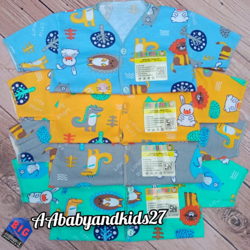 PRODUK TERBARU!!!AIRIN/LITTLE SMART 3PC Baju Bayi Lengan Pendek FullPrint Warna Usia Newborn 0-6bulan SNI-2