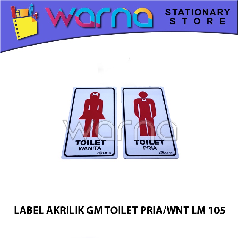 

LABEL ACRYLIC GM TOILET PRIA WANITA LM 105