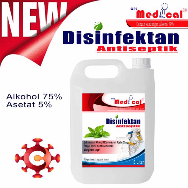 disinfektan 5 liter alkohol dan non alkohol base siap pakai Medical