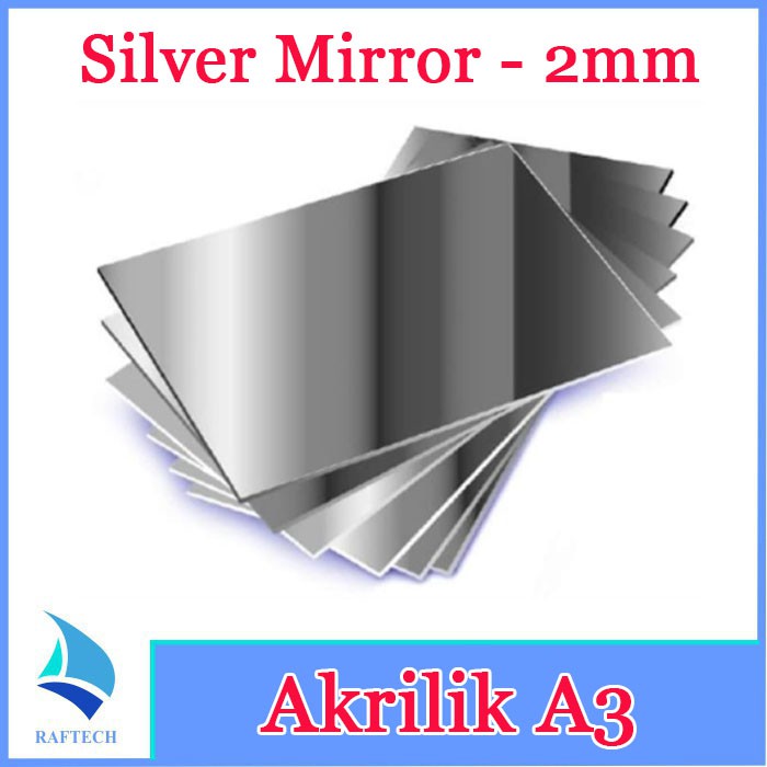 Akrilik A3 Lembaran 2mm Acrylic 2 mm Silver Mirror Marga Cipta