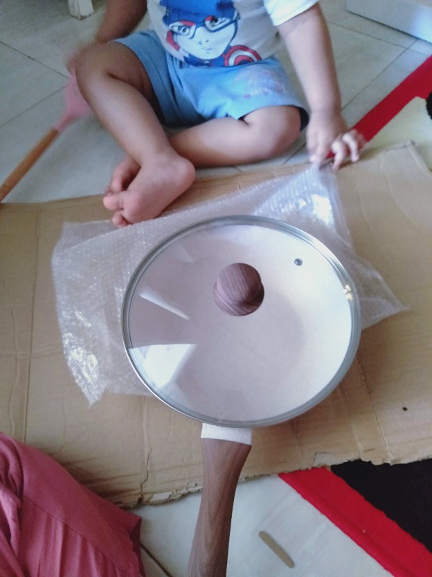 Bolde Super Pan Wok ( Wajan ) 26 Cm + Lid Tutup Kaca, Granite Beige Series