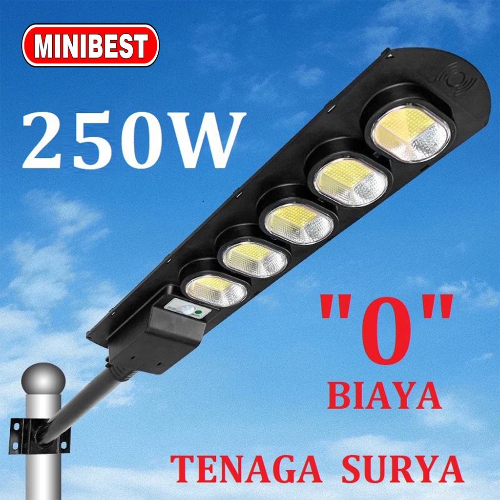 MB LAMPU JALAN TENAGA SURYA / SOLAR CELL 250WATT ALL IN ONE - 250WATT + PIPA