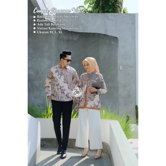 Batik Couple Modern Baju Batik Wanita Blouse Batik Kantor Atasan Batik Kerja Wanita Lengan Panjang Seragam Batik M L XL XXL