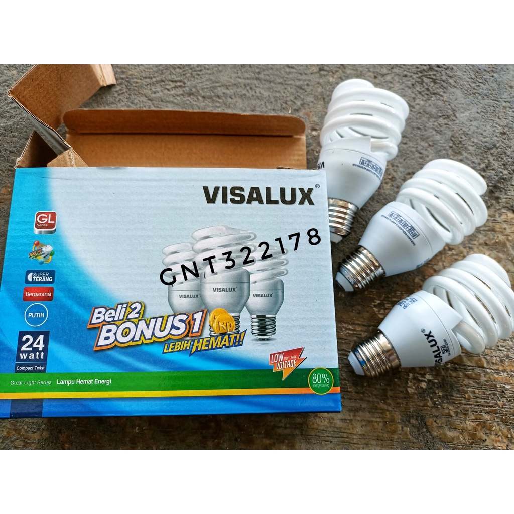 PROMO LAMPU SPIRAL 2 BONUS 1 24 WATT VISALUX BERGARANSI 1 TAHUN