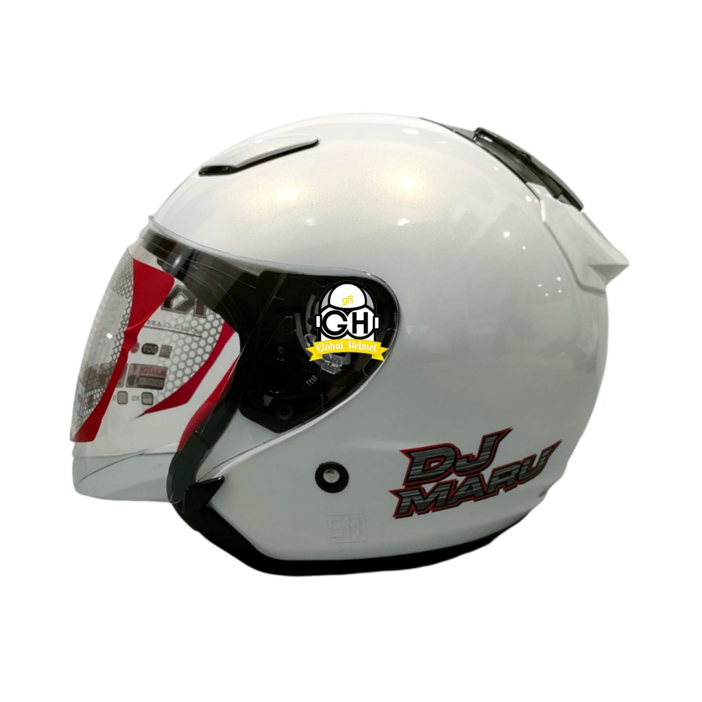 HELM HALF FACE KYT DJ MARU KYT DJMARU SOLID WHITE PEARL