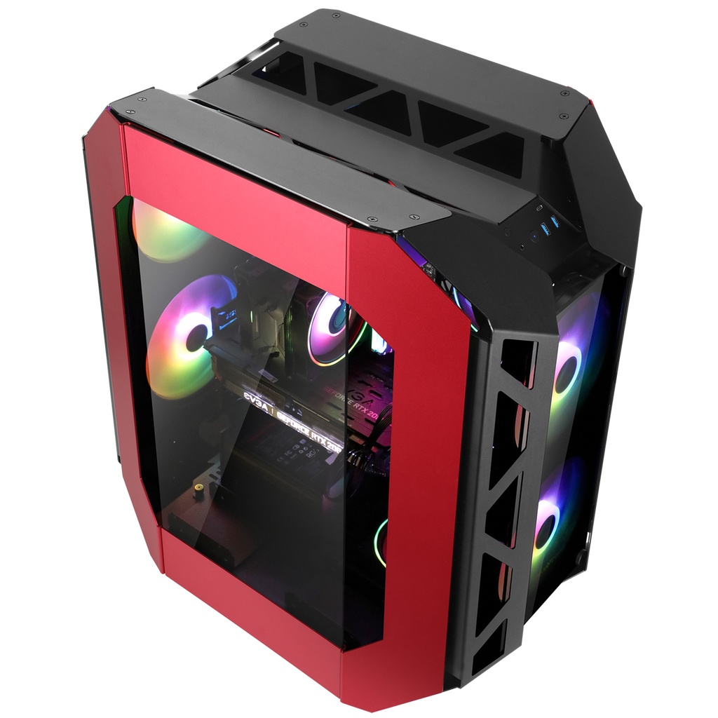 CASING / CASE PC GAMING ABKONCORE AL1000 SYNC RED WINE 4FAN RGB 200MM