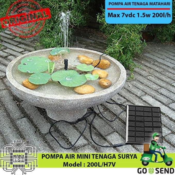 Solar Water Pump Pompa Air Mini Tenaga Matahari Surya 7V 200L/H
