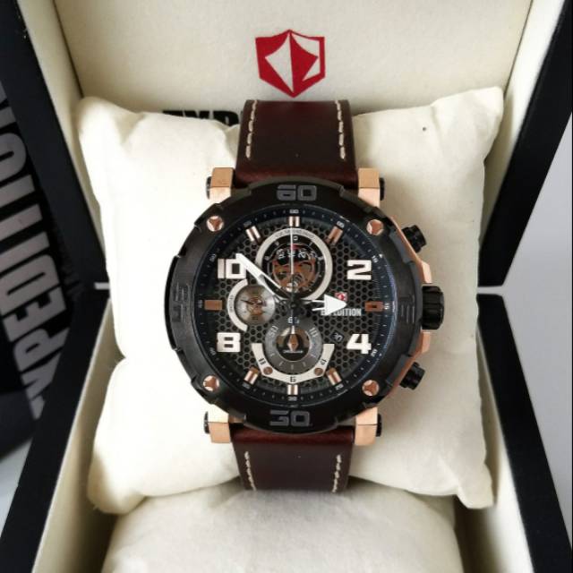 Jam tangan pria Expedition E 6769 Black Rosegold Original