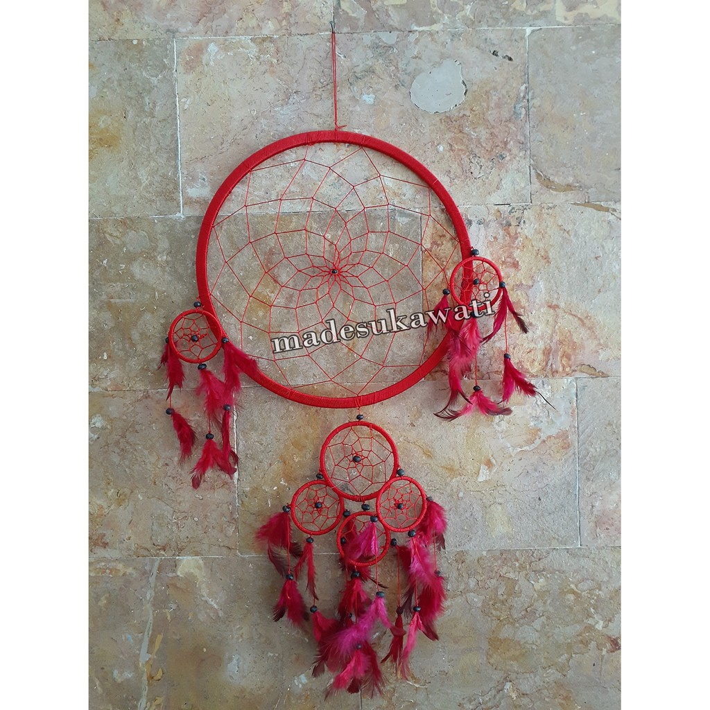 Dream catcher jaring diameter 32cm panjang 74cm