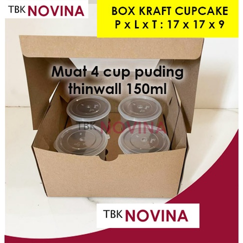 BOX KRAFT CUPCAKE / BOX CUP PUDING ISI 2 / 4/ 6