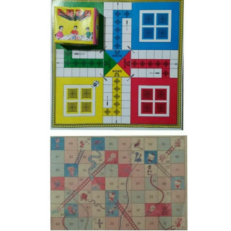 LUDO + ULAR TANGGA 2 in 1/ 12 Pack/mainan anak ludo jadul
