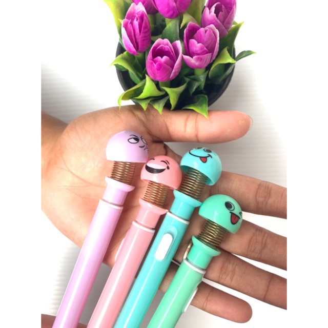 

Pulpen atau bolpoin pir emoji 4 warna LED