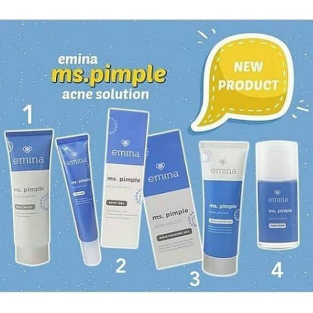 EMINA Ms. Pimple Acne Solution Tersedia Acne Spot Gel/ Moisturizing Gel/ Face Toner/ Face Wash