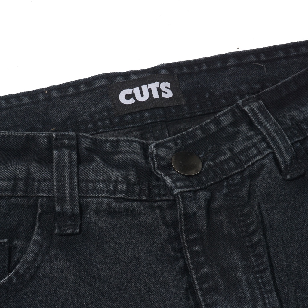 CUTS | CELANA BAGGY | JEANS DENIM | BLACK