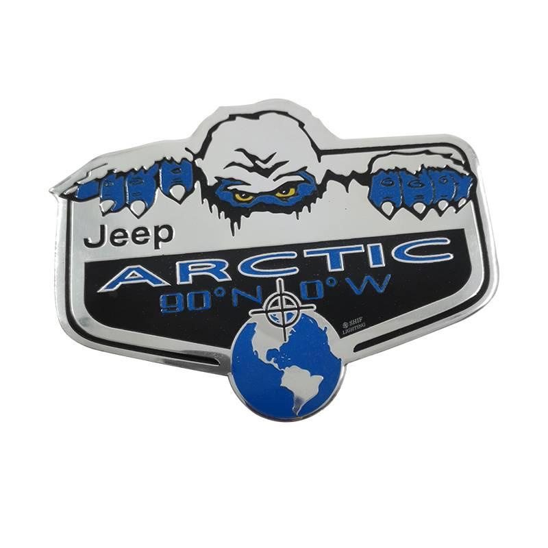 1 X Aluminum ARCTIC ONLY IN A JEEP Logo Car Auto Rear Decorative Emblem Sticker Decal Badge For JEEP SNOWMAN