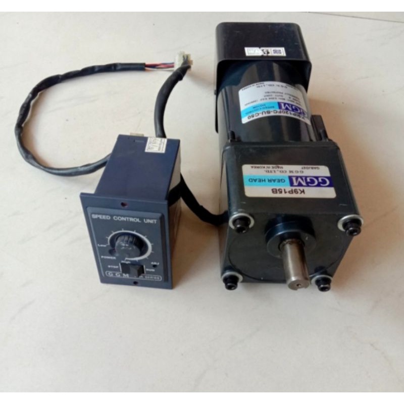 GGM MOTOR GEARHEAD 220V AC 120W RATIO 1 : 12.5 LENGKAP SAMA SPEED CONTROLNYA