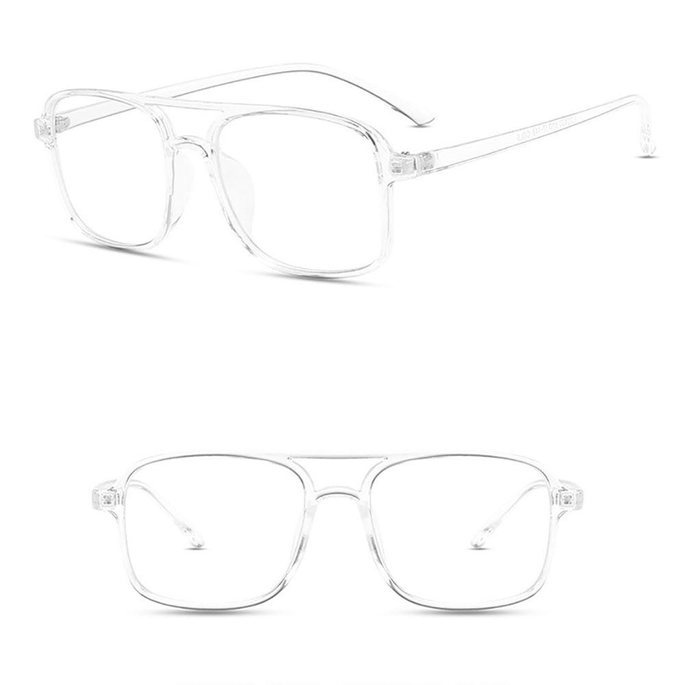 Needway   Square Frame Spectacles Simpe Double Beam Eye Glasses Anti Radiasi Untuk Wanita Women Kacamata Baca Kaca Anti Radiasi Eyeglasses Lensa Bening Kacamata Kaca Mata Optik