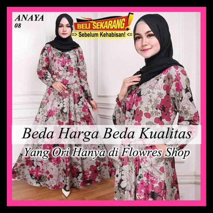 Baju Gamis Wanita Syari / Gamis Bunga / Katun Jepang / Gamis Busui
