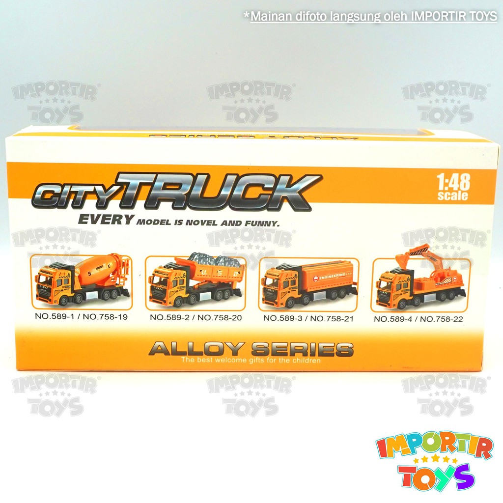 MOBIL TRUCK PENGGALI 20cm Pull Back IMPORT FREE BATRE