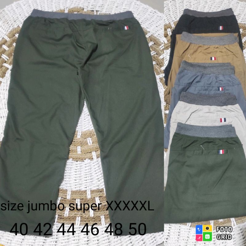 SUPER JUMBO celana panjang pria chino BIG SIZE SUPER JUMBO reguler longgar 40-50