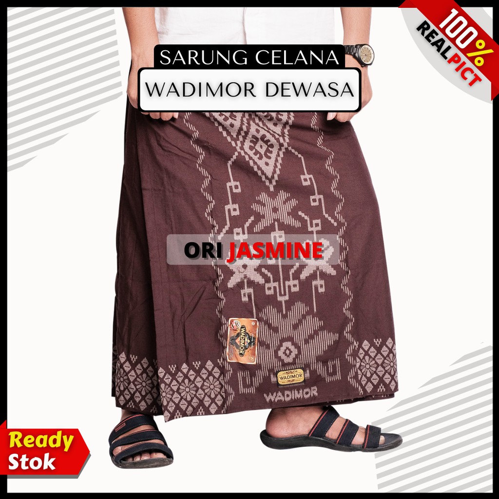 Sarung celana dewasa muslim wadimor motif bali Brown pria murah polos