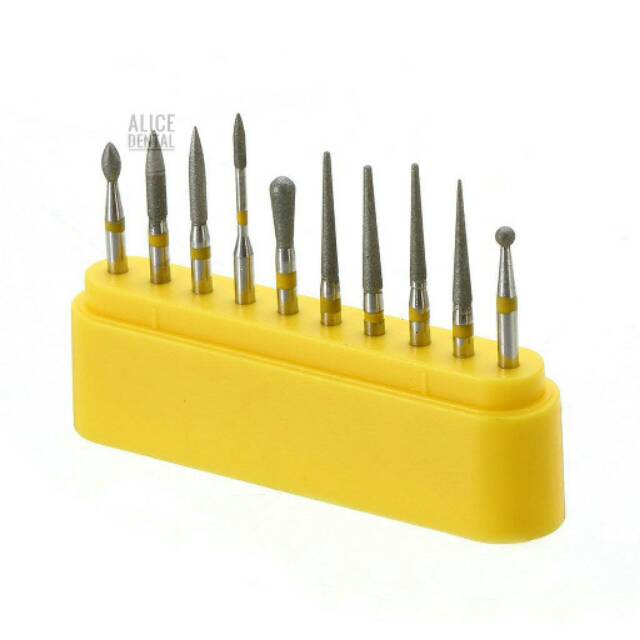 Dental fine finishing bur yellow polishing kit bur gigi poles kuning high speed set poles highspeed