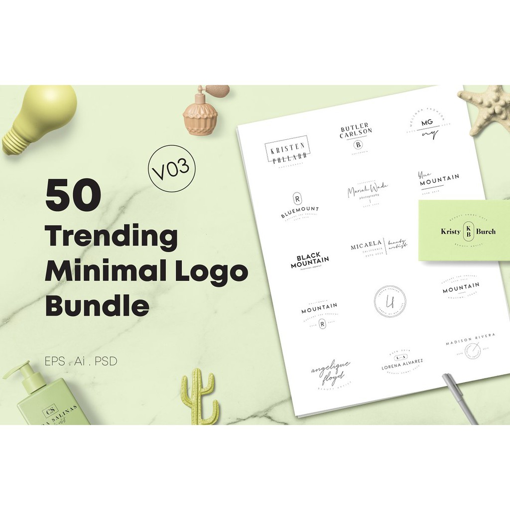 200 Trending Minimal Logo Bundle - Adobe Photoshop &amp; Illustrator