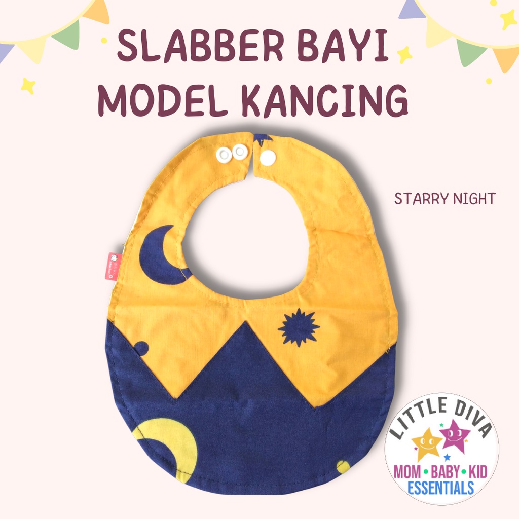 Slabber Kancing BOY / GIRL Baby akachan Slabbers Celemek Makan Bayi Sluber Slaber Cater bib bibs alt