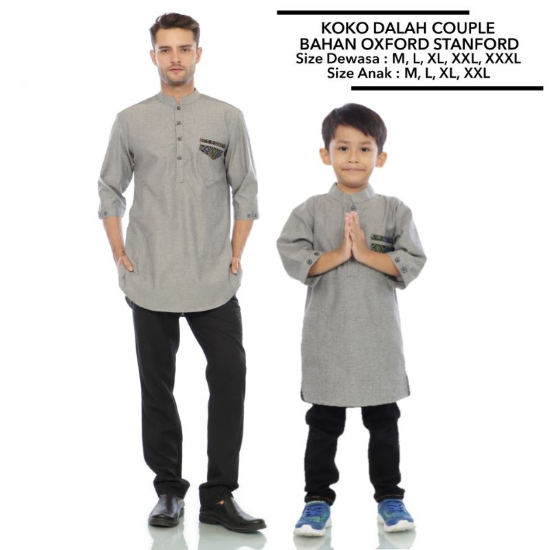 Baju Koko Couple Ayah dan Anak Model Kurta Batik Size M L XL XXL XXXL