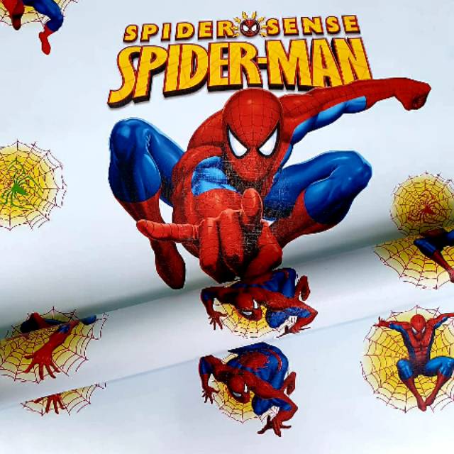 Wallpaper stiker dinding kamar anak cowok spider-man terlaris termurah best seller
