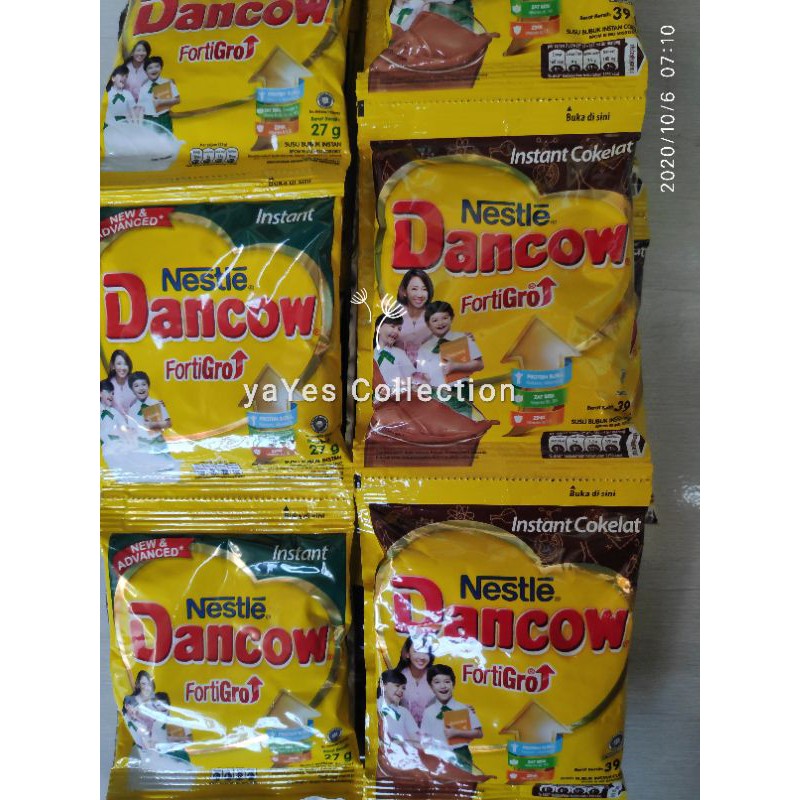 Dancow Susu Instant Fortigrow Vanilla coklat SATUAN sachet renceng pertumbuhan anak protein kalsium