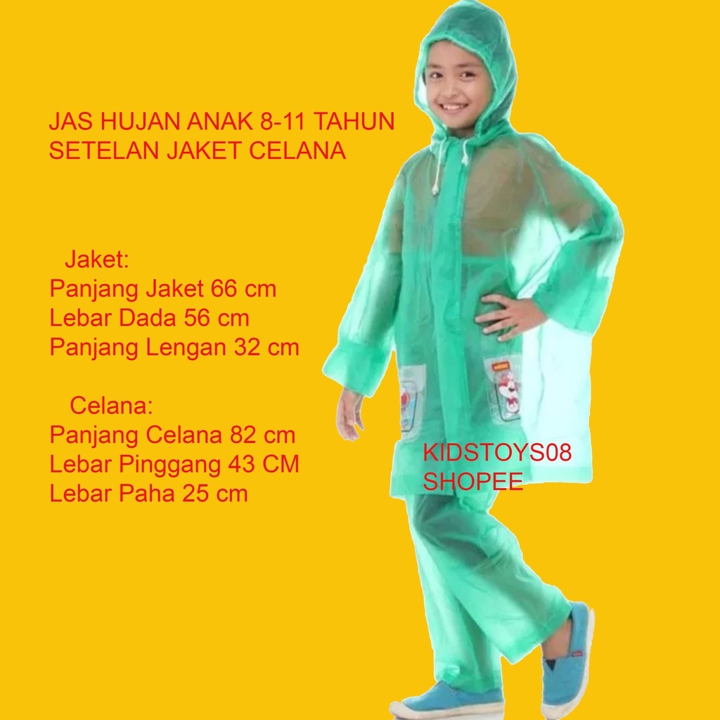 Jas Hujan Anak 11Tahun Mantel Jaket Celana Transparan