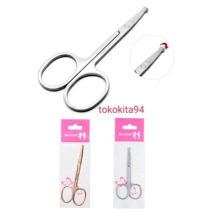 Gunting Bulu Hidung Satuan Rosegold 9Cm Stainless - Gunting Bulu Kumis Jenggot 1Pcs Silver - Gunting Serbaguna Kecil Stainless 1 Pcs Silver Rosegold