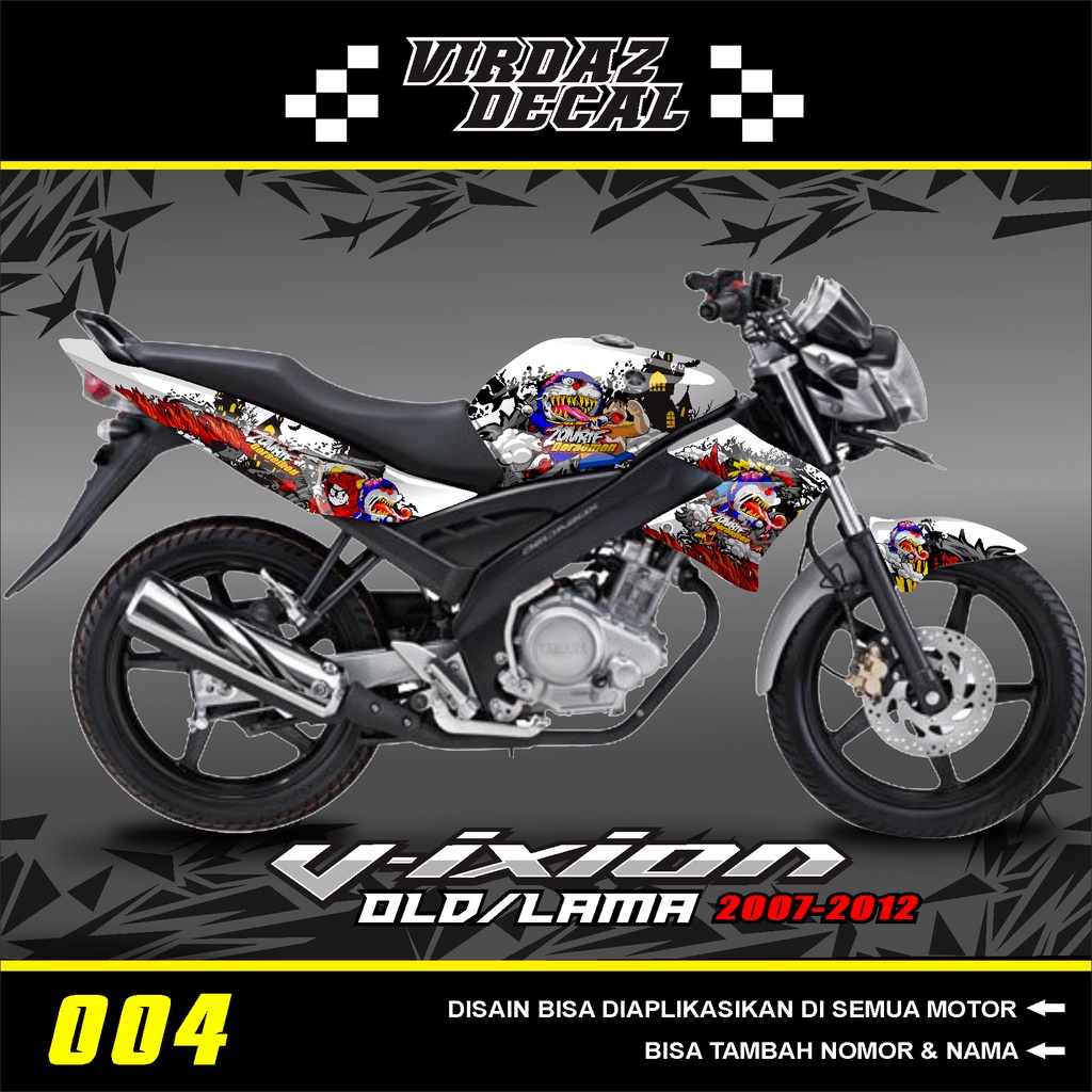 Decal Sticker Variasi Fullbody Vixion Old- Dekal Stiker Vixion Old Desain DORAEMON ZOMBIE VDZ-04