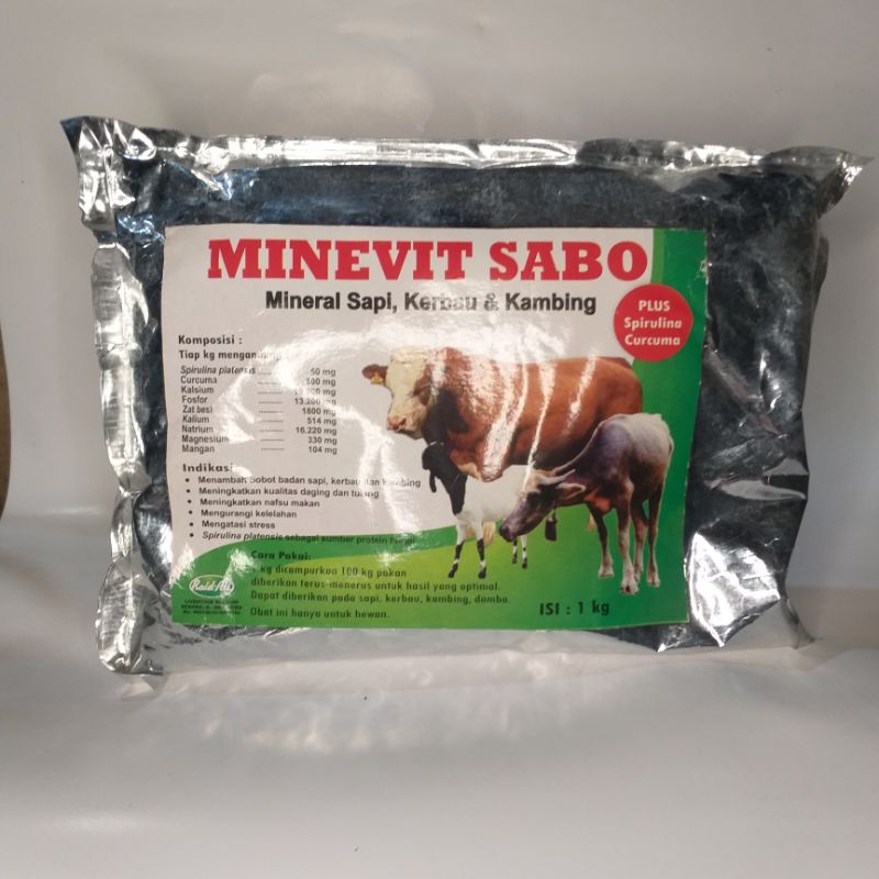 MINEVIT SABO-RAID ALL MINERAL SAPI ANTI LUMPUH-MINERAL SAPI KEREMAN/SAPI PENGGEMUKAN-MINERAL SAPI KA
