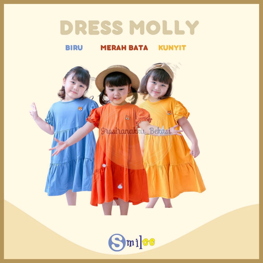 Dress Anak Smilee Molly Mix Warna Size 1-5th