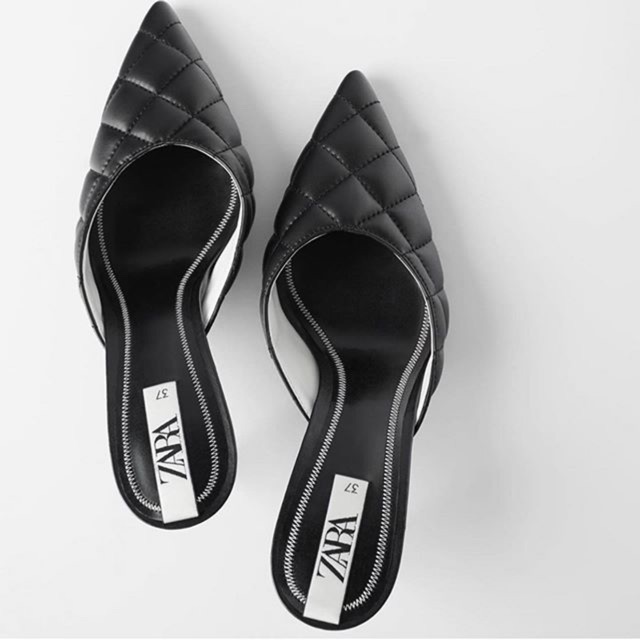 Zara Heels Sendal Quilted Heels