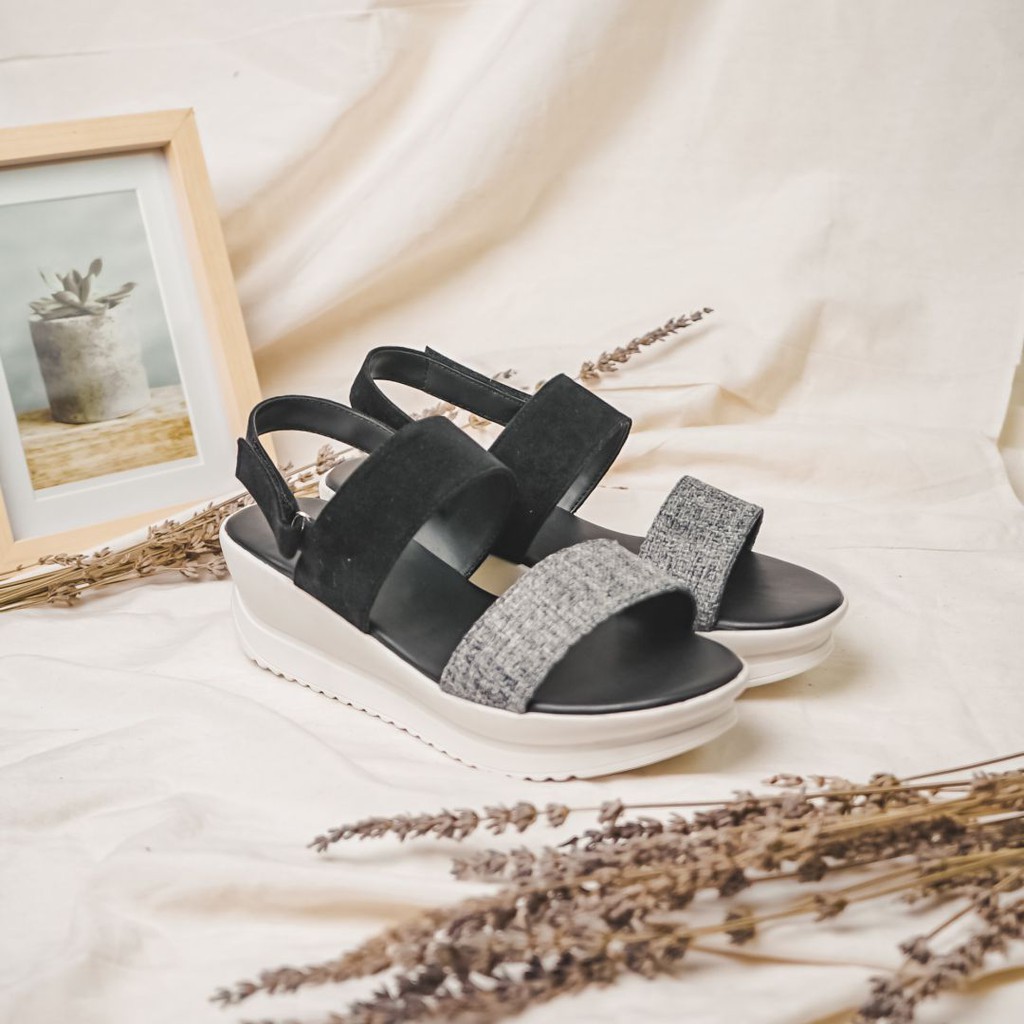 Sara Sara BELLINA Sandal wedges tali casual sendal hak wanita 5 cm kekinian terbaru