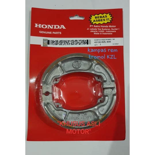 AHM KAMPAS REM TROMOL KZL, original, BEAT, SCOOPY, SPACY, VARIO, spare part motor honda asli, 43130K