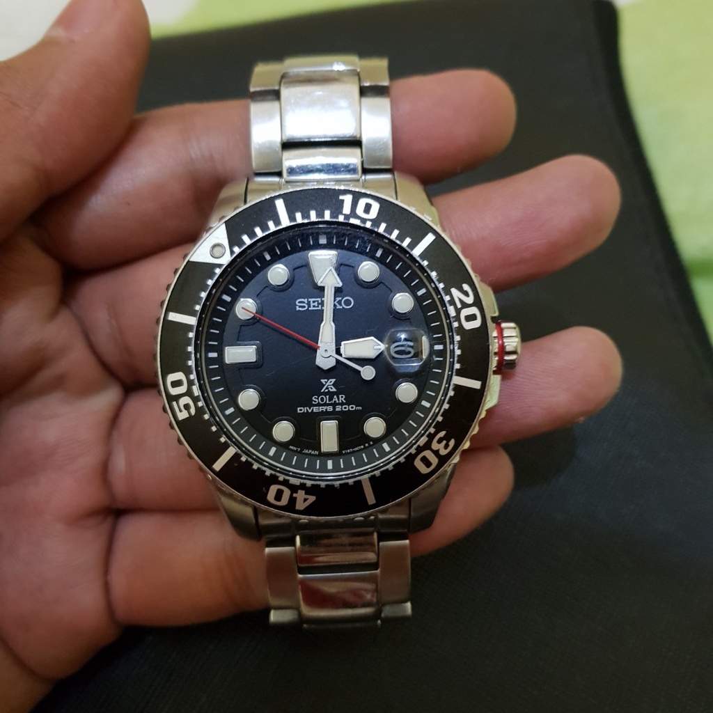 Seiko Prospex SNE551P1 Solar Diver Black - Jam Tangan Pria SNE551