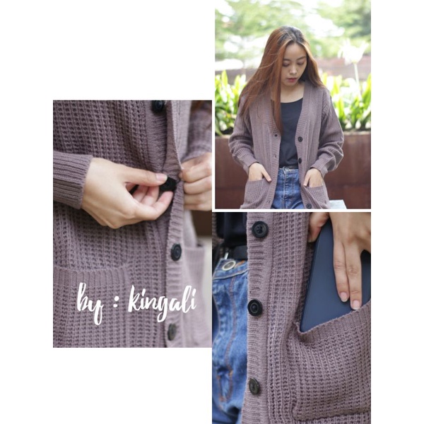 MARISKA CARDIGAN OVERSIZE RAJUT LENGAN PANJANG WANITA BAHAN TEBAL KANCING 5 OUTER KARDIGAN KEKINIAN-2