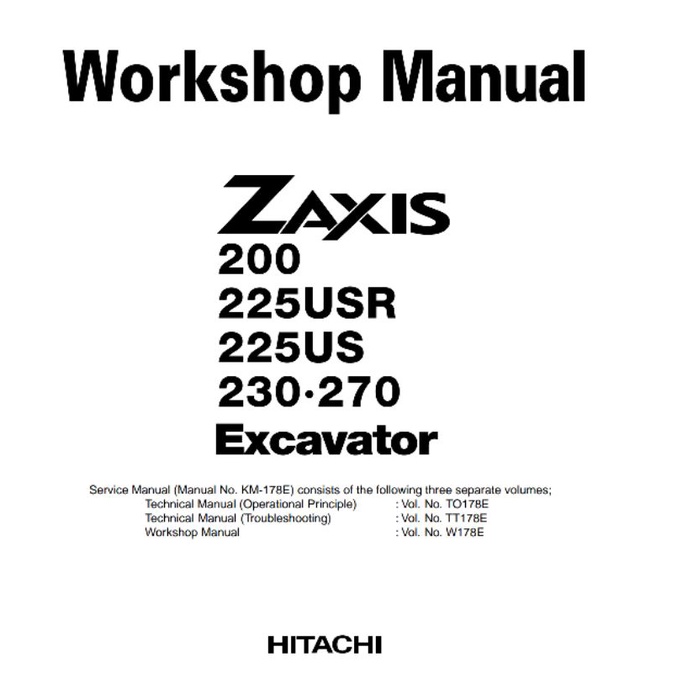 

shop manual excavator hitachi zaxis zx 200 -1 forester