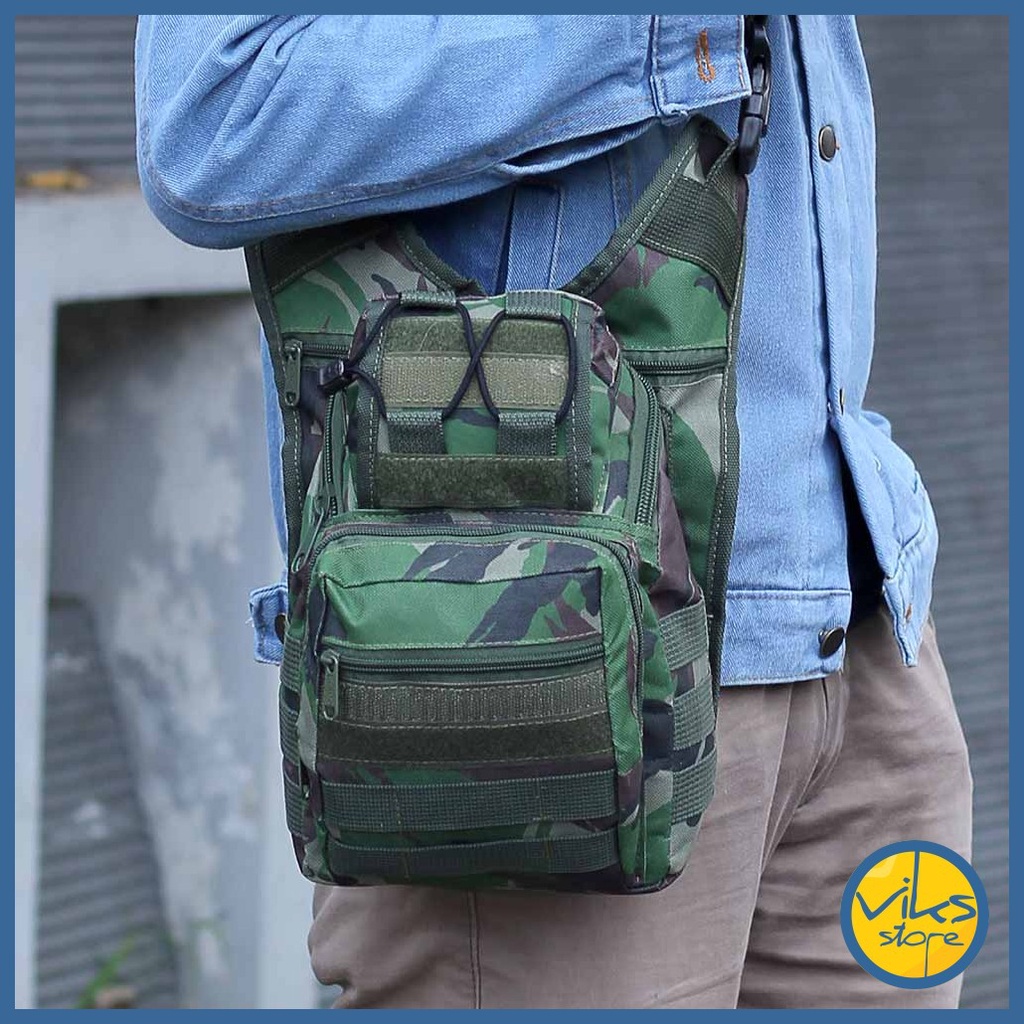 Tas Selempang Army Pria Cowok Sling Bag Bahu Casual Multifungsi Size Besar Lokal Premium