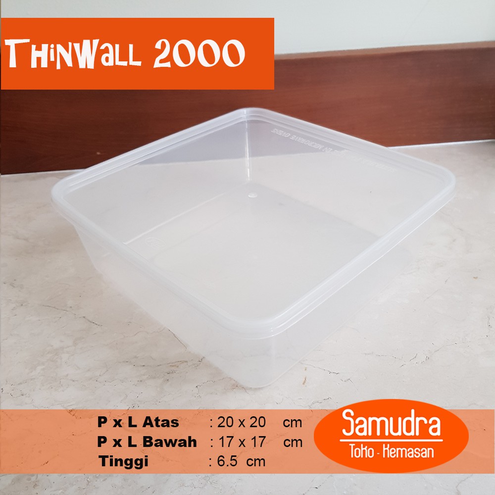 Thinwall 2000 ml / Kotak Makan Plastik / Plastic Container / Food Container