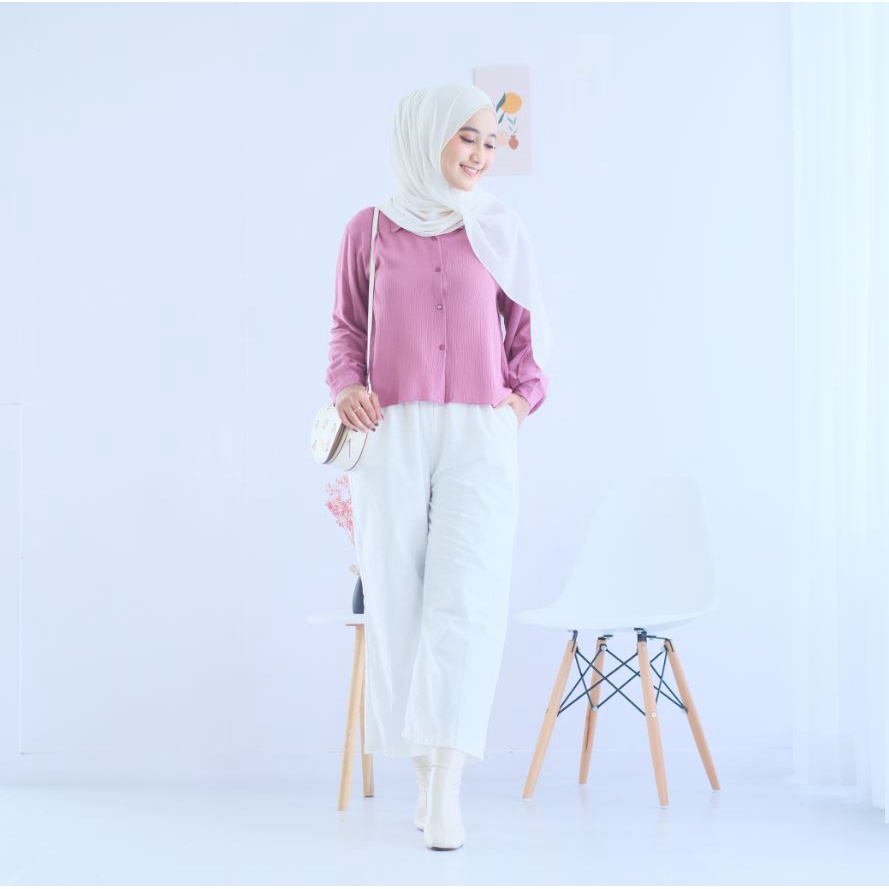 (MSB) KEMEJA CROP CLASSY OVERSIZE CRINCLE AIRFLOW PREMIUM